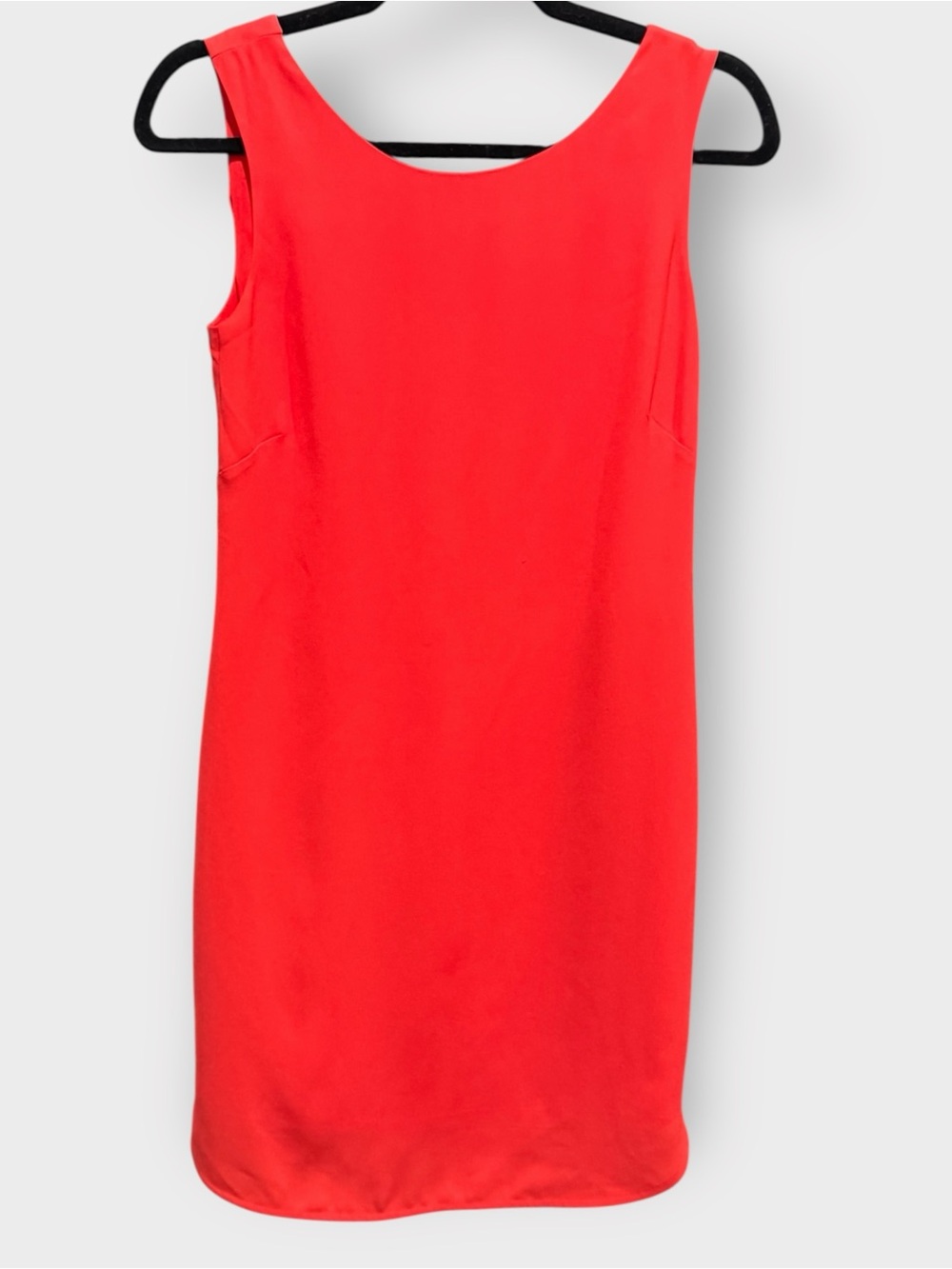 BCBGMAXAZRIA Ellie Bright Poppy Red Cowl Back Shift Dress Size 0